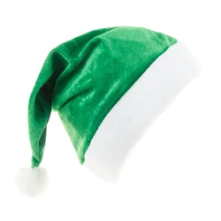 Soft Warm Santa Hat for Adult and Kid, Xmas Cap, Green, Winter, New Year Gifts