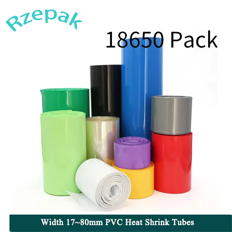 1m PVC Heat Shrink Tube Heat-shrink Film Width 23 ~ 80mm Insulation Sheath Cable Sleeve Wraping Cover 18650 18650 Battery Case