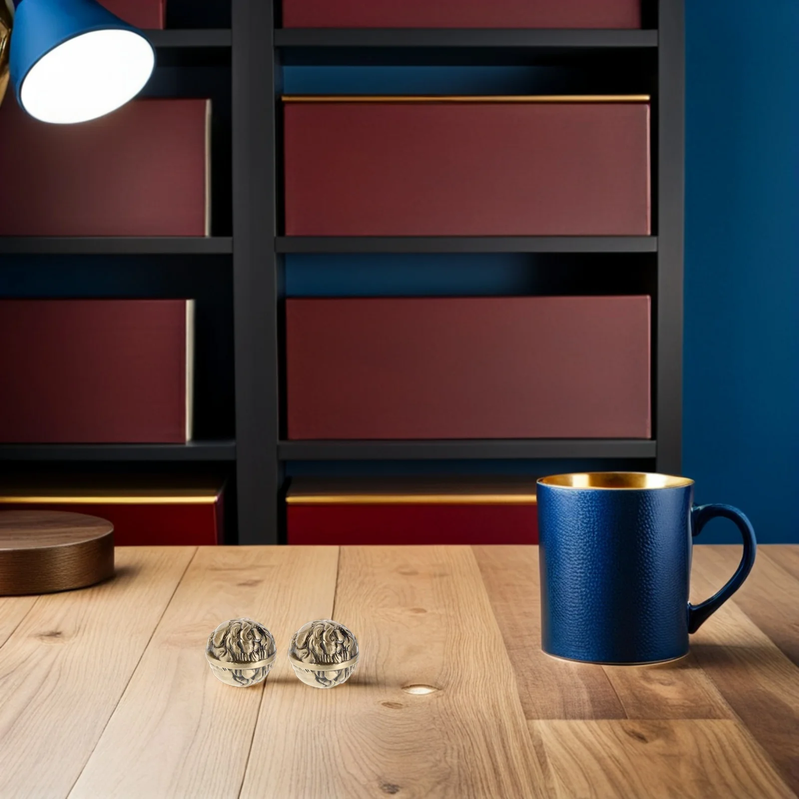 

1Pair 38Mm Brass Hand Exercise Balls Premium Solid Metal Fitness Handballs with Embossed Texture for Hand Muscle Training and