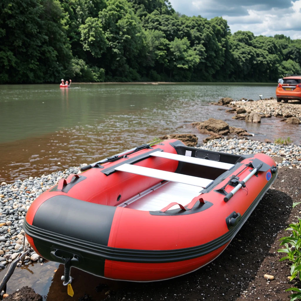

Professional 5-6 Person Inflatable Rowing Boat with Air Deck Floor and Folding Stable PVC Rubber Kayak for Fishing