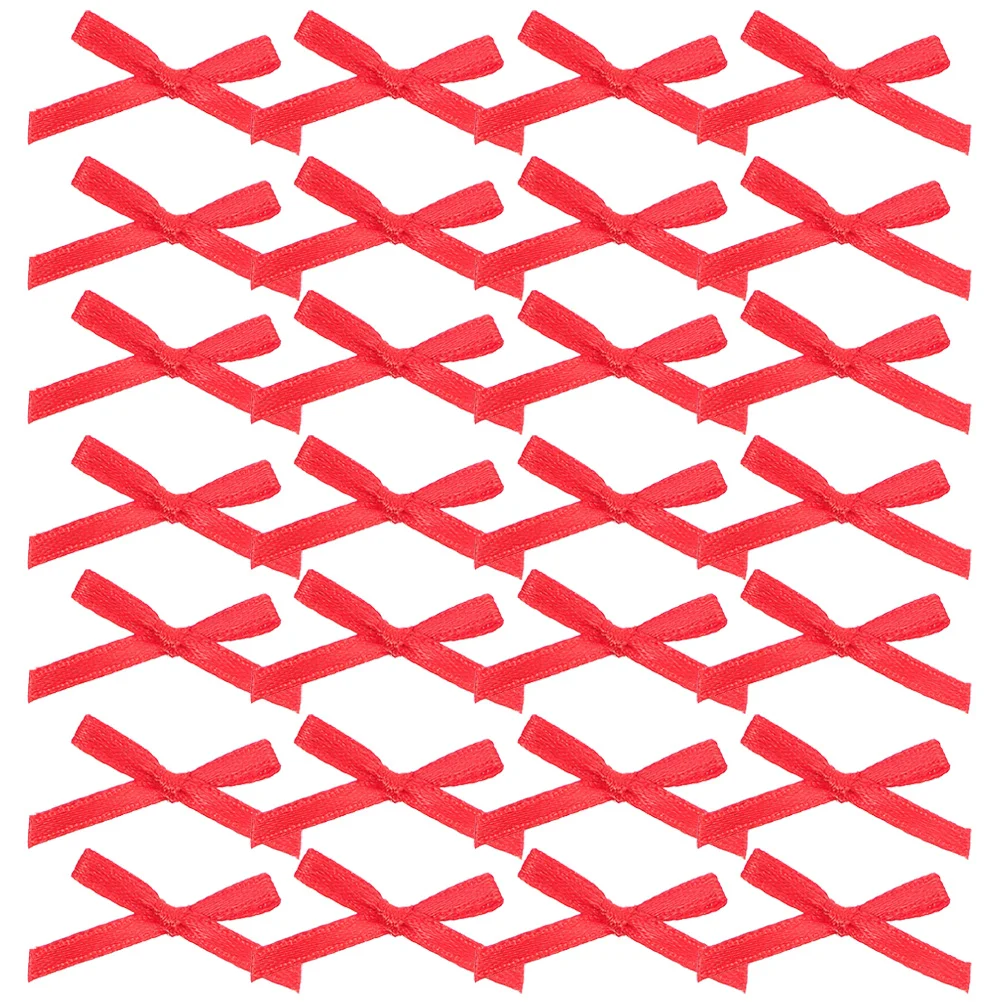 300Pcs Mini Small Red Bowknots Creative DIY Wrapping Gift Box Birthday Party Decorative Bows Small Red Bows Wedding Gift Box