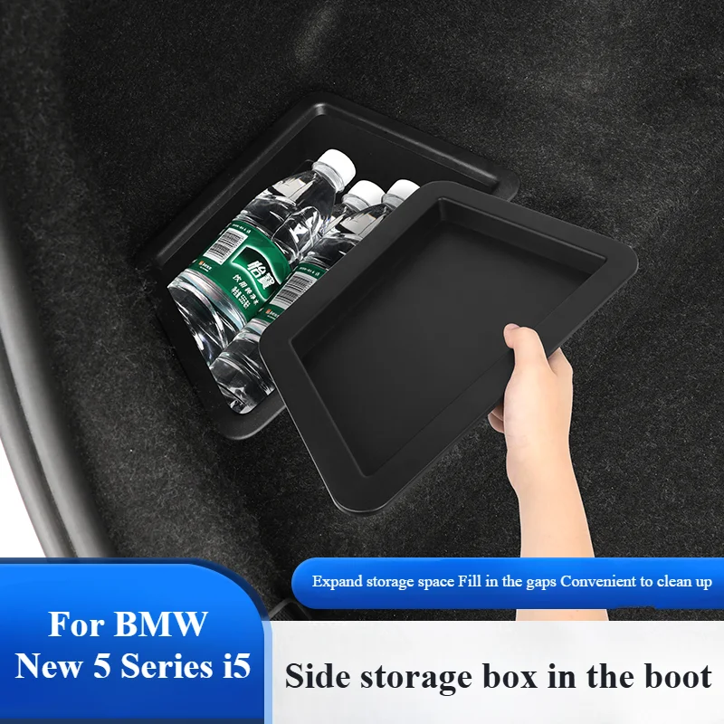 

For BMW New 5 Series i5 35L Rear Trunk Left Side Storage Box with Cover Tail Boot Organizer Partition Decoration Accessories