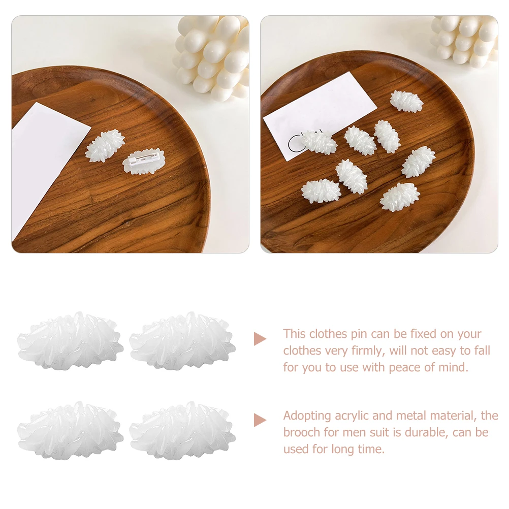

4Pcs Acrylic Metal Rice Model Pins Lifelike Cartoon Clothes Hats Backpacks Gifts Bulk Brooches Pin Aesthetic Students
