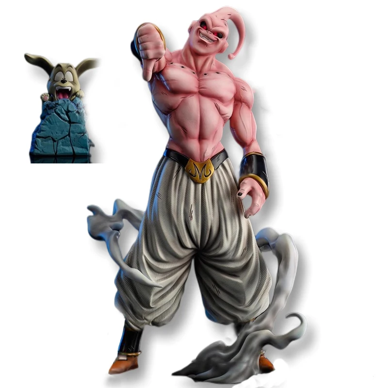 34cm Anime Dragon Ball Z Figure GK Lightable Eyes Super Majin Buu Action Figures PVC Statue Collection Model Toys Gift