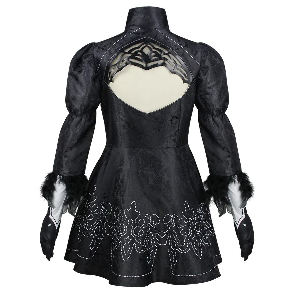 Nier Automata disfraz de Yorha 2B para mujer, traje sexy, juegos de rol, Disfraces para Niñas, vestido de lujo para fiesta de Halloween