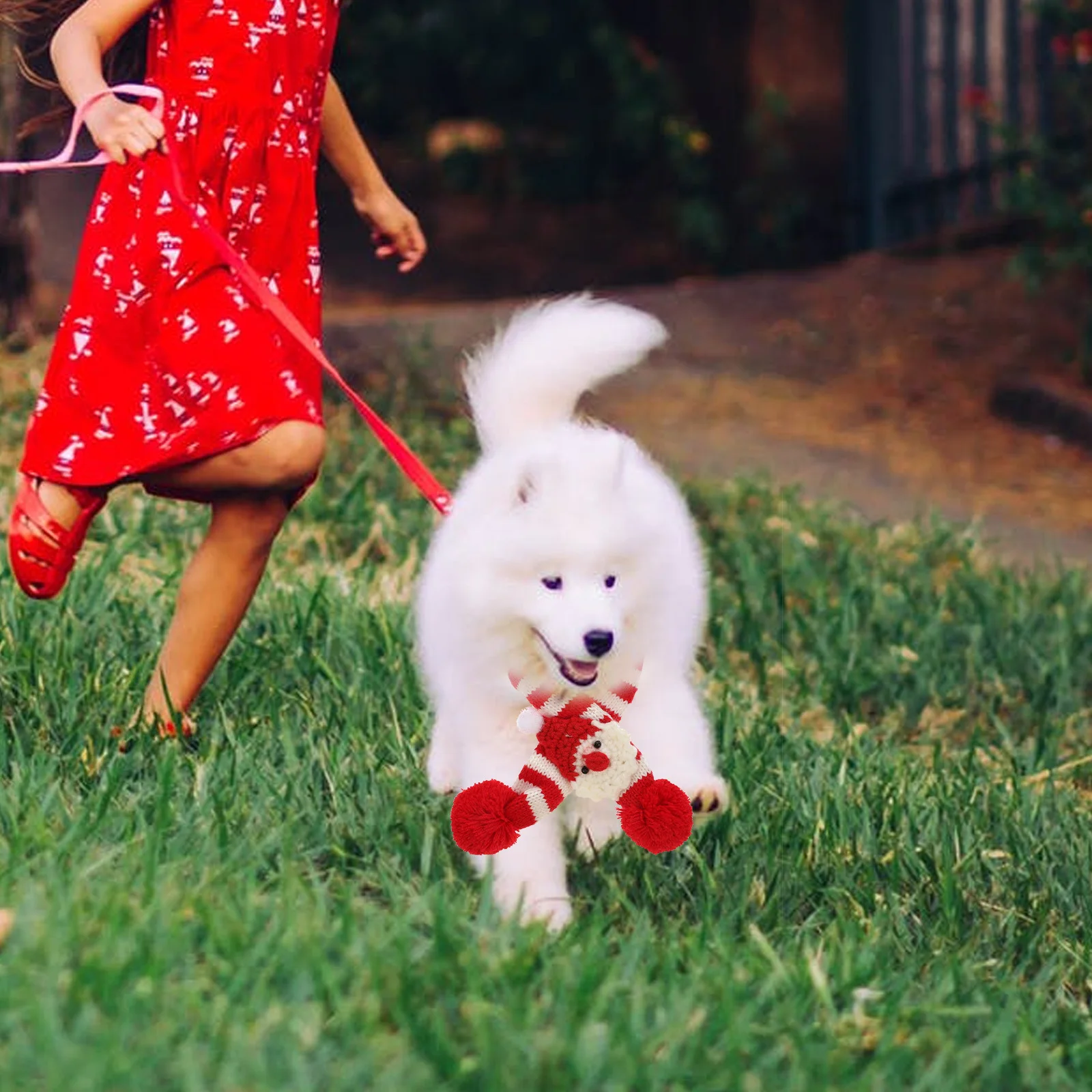 

2Pcs Pet Christmas Knitted Scarf Red Winter Neck Warmer Dog Cat Holiday Accessories Decor Pet Knitted Scarf Animals Scarves
