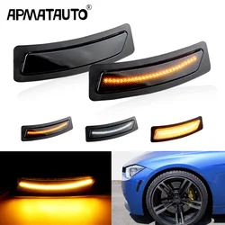 2Pcs LED Smoke Len Side marker Turn Signal Lamp Front Bumper Reflector Light For BMW 3 F30 F31 320iX 328d 330e BMW 4 F32 F33 F36