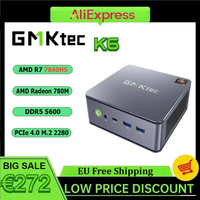 GMKtec K6 AMD R7 7840HS Gaming Mini PC 8-core 16-thread 16/32GB DDR5 512GB/1TB SSD Computer Gaming PC Mini Computer PC Desktop