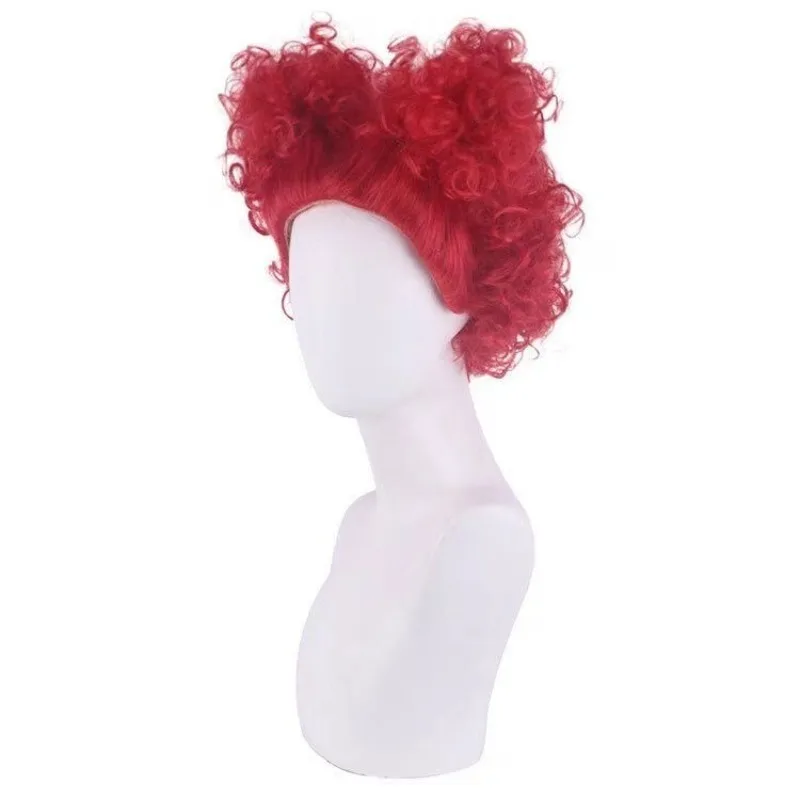 The Red Queen Cosplay Wig Cover Stage Play Perform Role Sweat Heart Curly Hair Film Alice Through The Looking Glass Role Wig