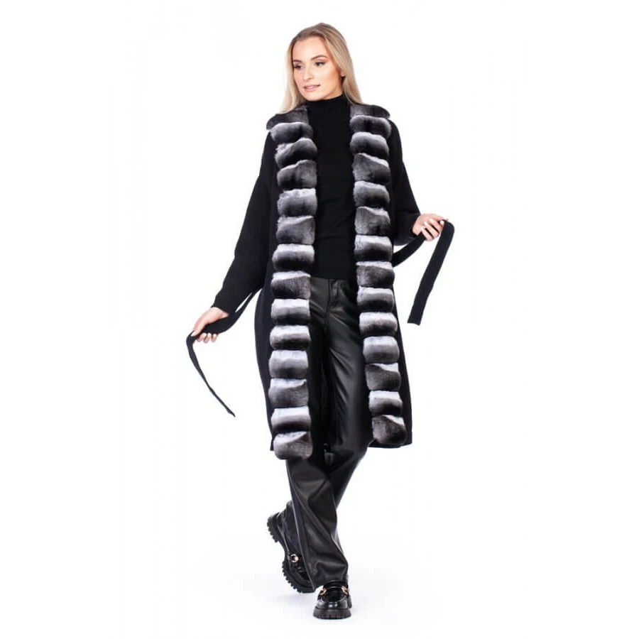 Genuine Fur Coat Long Wool Coat Women Luxury High Quality Real Cashmere Coat With Natural Rex Rabbit Fur