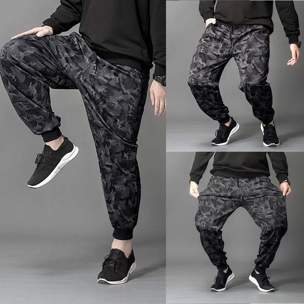 Homens longos casuais esportes sem costura hombre calças ginásio fino ajuste respirável camo jogger ginásio lounge sweatpants roupas masculinas