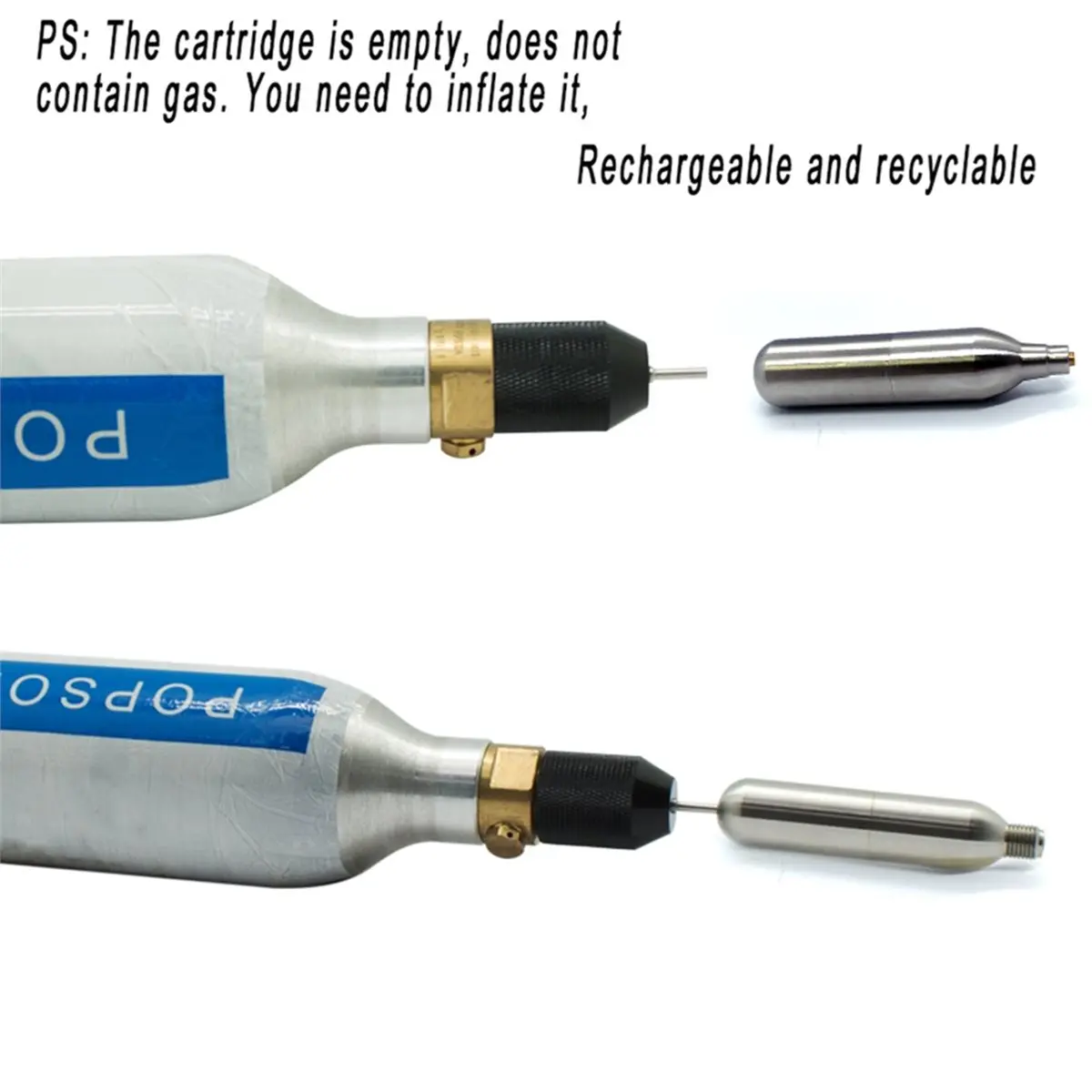 618 Mega Sale Stainless Steel Reused Bottle Refillable Co2 Cartridges for Air Tools Carbonated Brewing Soda Firefighting 24g