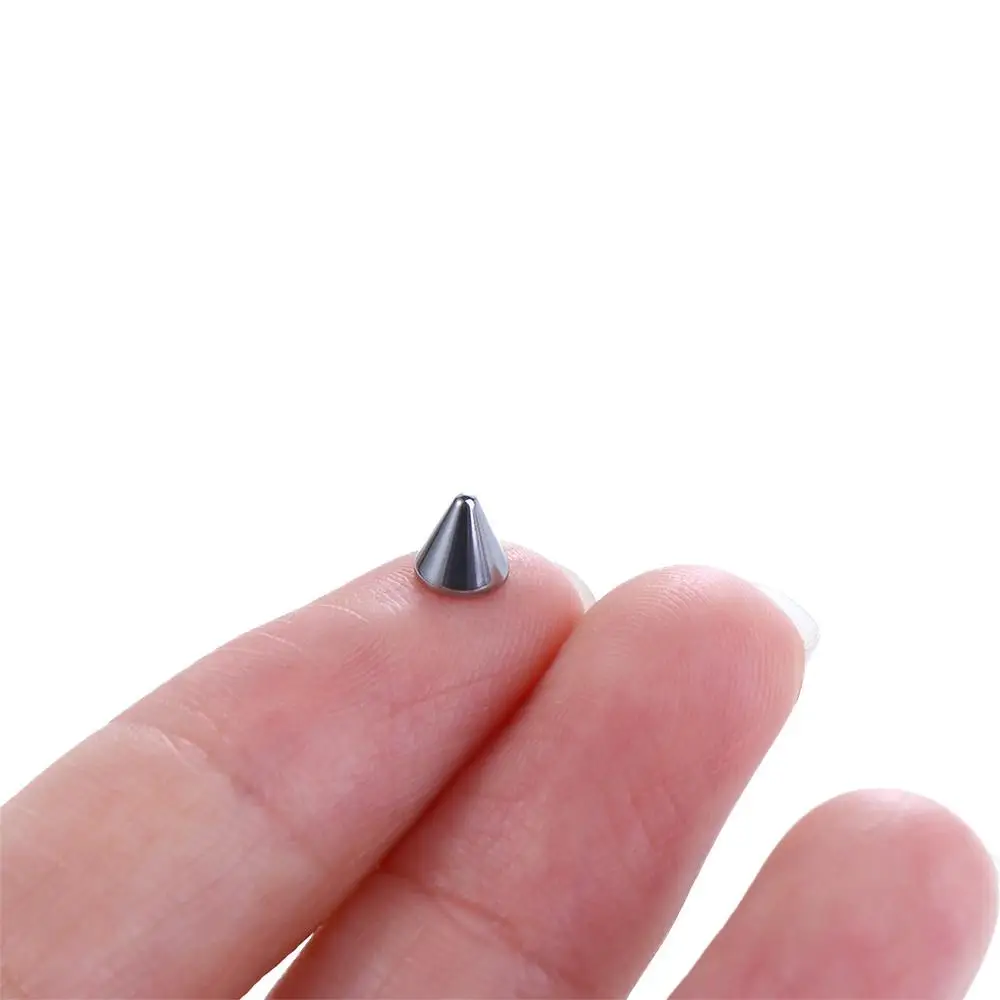 Pendientes geométricos creativos para mujeres y hombres, perno de labio falso de acero inoxidable, joyería sin perforación, anillo de bola para nariz, conjunto de perno para cejas