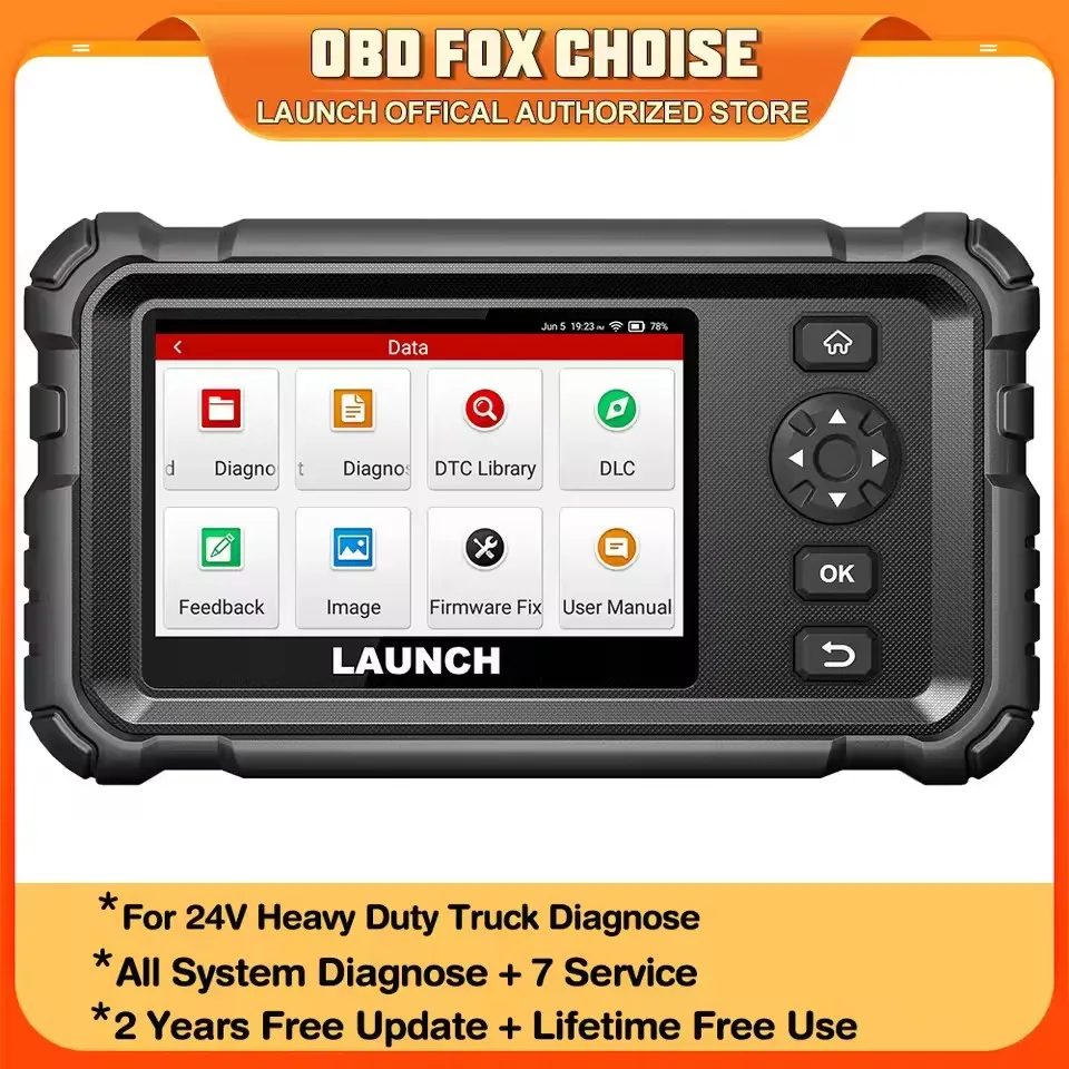 LAUNCH CRP129 HD Elite 24V Heavy Duty Truck All Systems Diagnostic Tools 7 Service Oil Speed Limit Injector DPF OBD2 Scanner