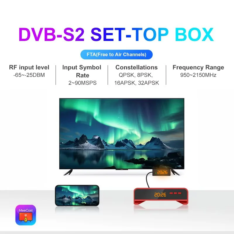 미니 DVB-S2 H.265 HEVC 위성 수신기 무료 위성 TV 수신기 USB DVR 디지털 TV 디코더 수신기 풀 HD 1080P