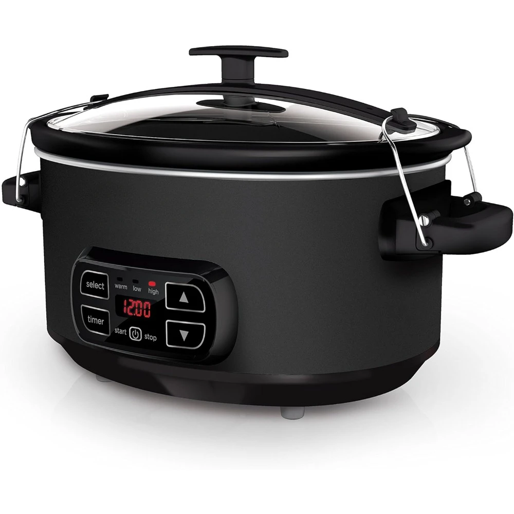 7-Quart Slow Cooker with Locking Lid, 3 Heat Settings, Removable Stoneware Crock, Slow Cookers