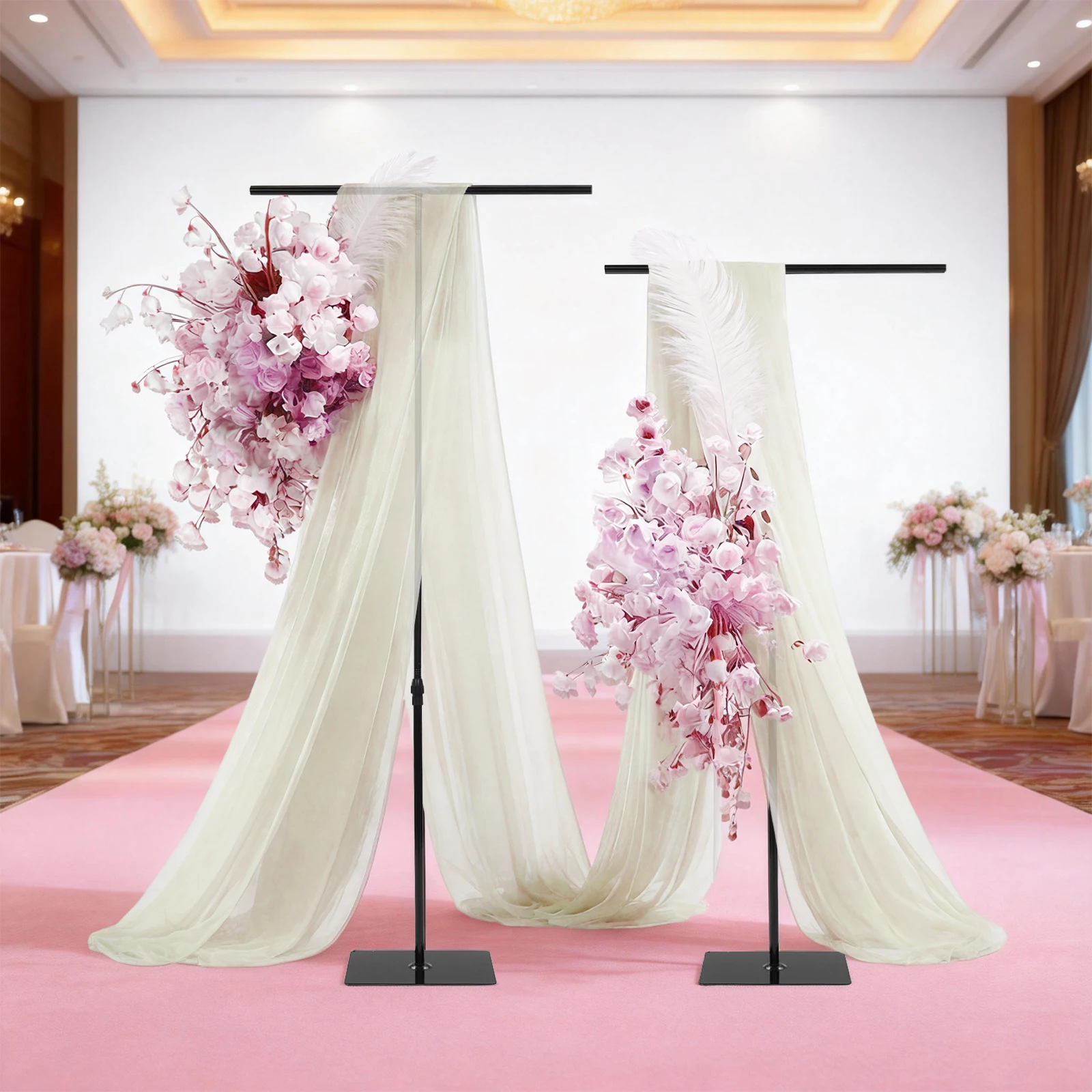 Photo Booth Frame - 2 stuks bruiloft achtergrondstandaards zwart metaal