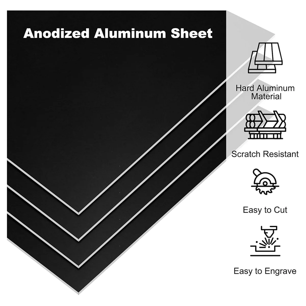 7x5x1/32inch Anodized Aluminum Sheet,0.8mm Thick Engraving Blanks for Laser Engraving DIY Decorative Crafting Decoration Vogue