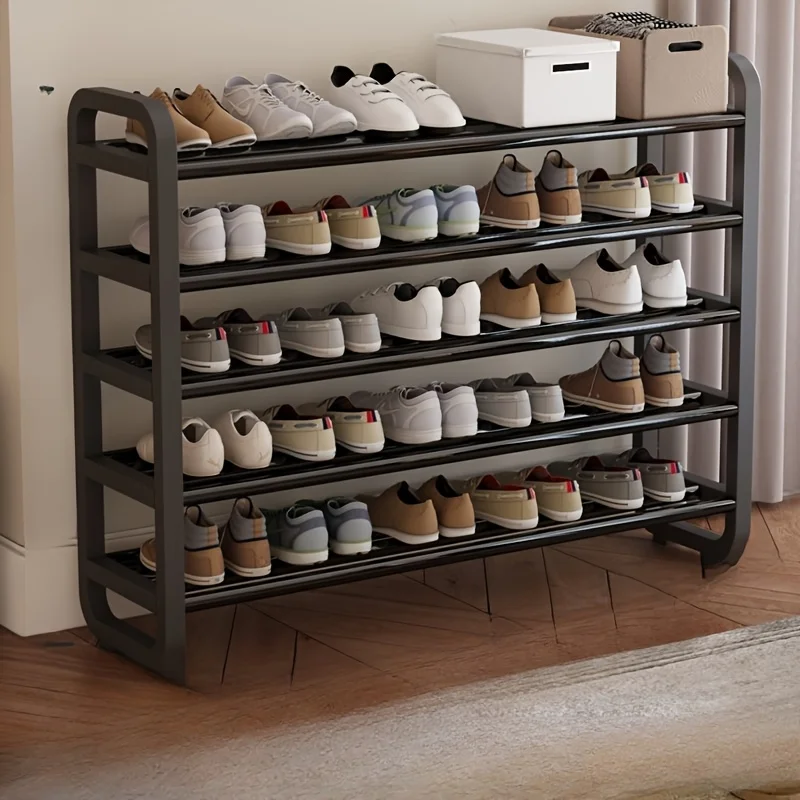 Space Saving Multi-layer Metal Shoe Rack, Durable, Narrow Design,Multi-layer Iron Workmanship, No Wood,Ground Mounted, Suitable