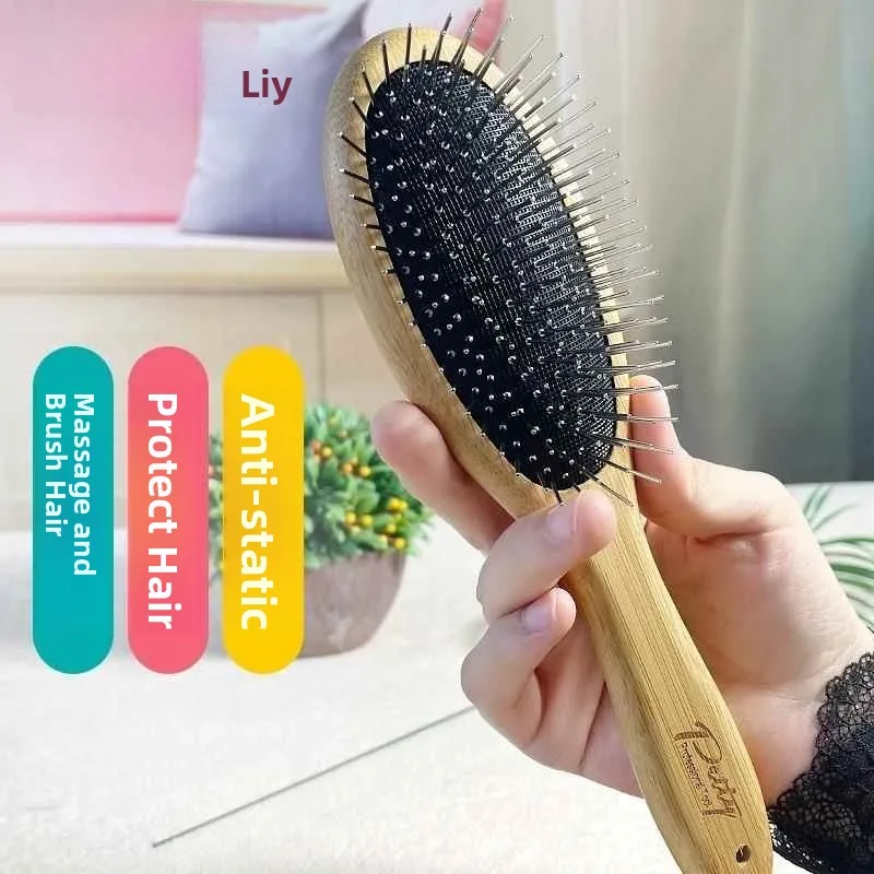 pet-grooming-comb-bamboo-wood-air-cushion-steel-needle-handle-comb-massage-wood-comb-beauty-hair-needle-comb-personal-care-tools