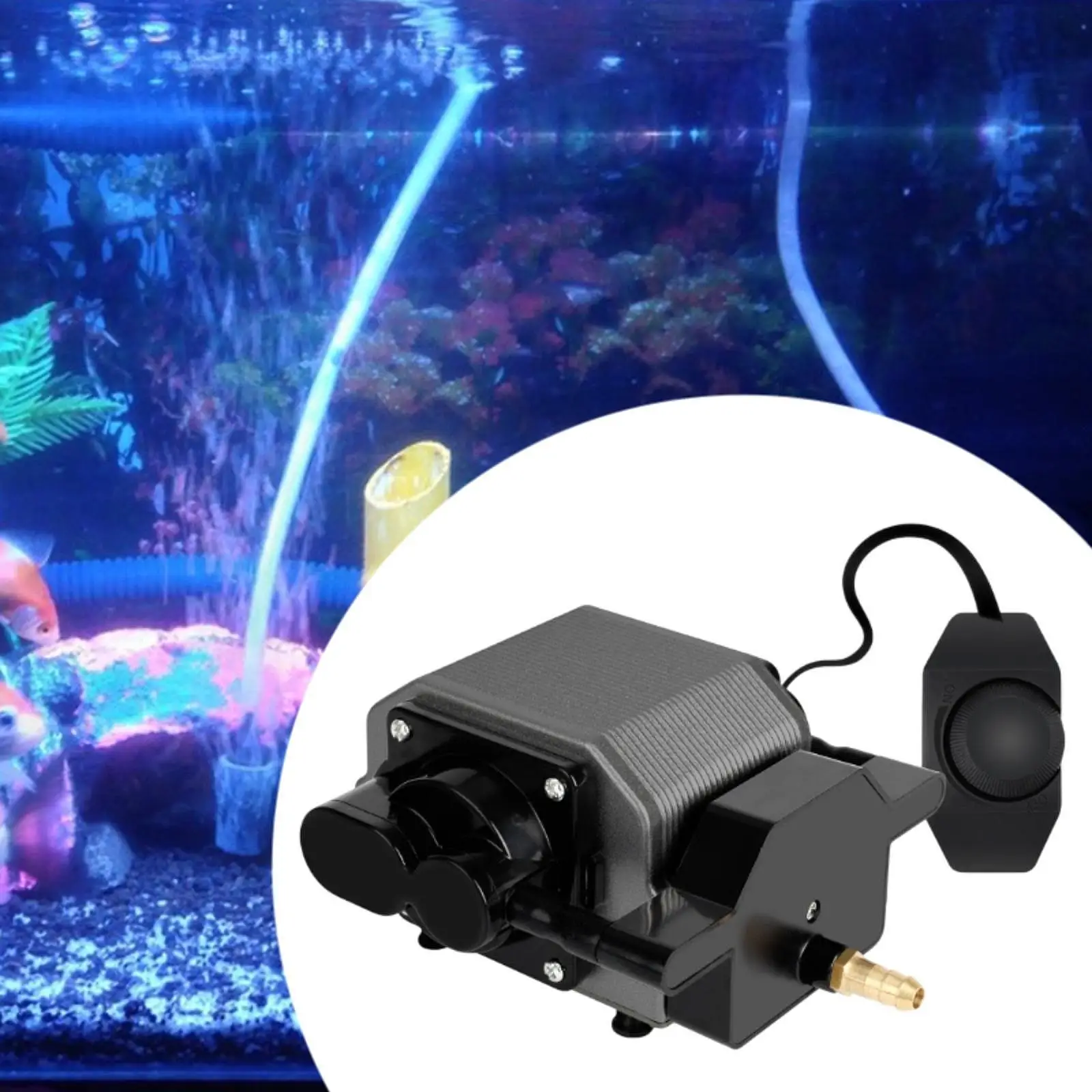 

Aquarium Air Pump Adjustable Portable Pond Pump Air Bubbler Oxygen Pump Quiet for Pond Aquaculture Fish Tank Outdoor Fish Farms