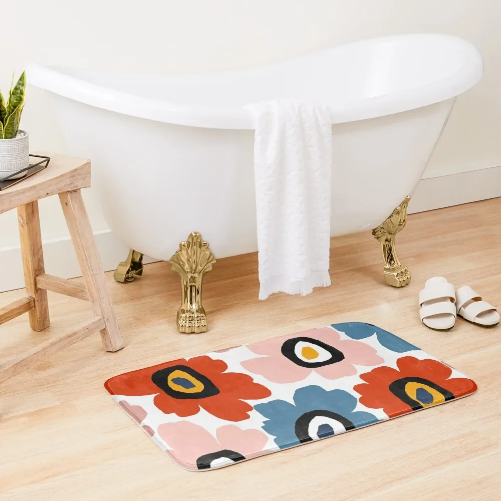 

Colorful Modern Scandinavian Floral Shower Bath Mat Foot Bathroom Toilet Accessories Bathroom Carpet Bathrooms Mat