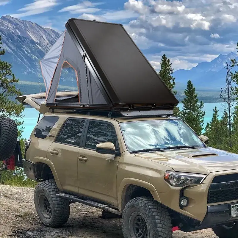 

Factory New Design Roof Tent Hard Shell Aluminum Triangle Outdoor Automatic SUV Camping 4x4 Offroad Car Roof Tent