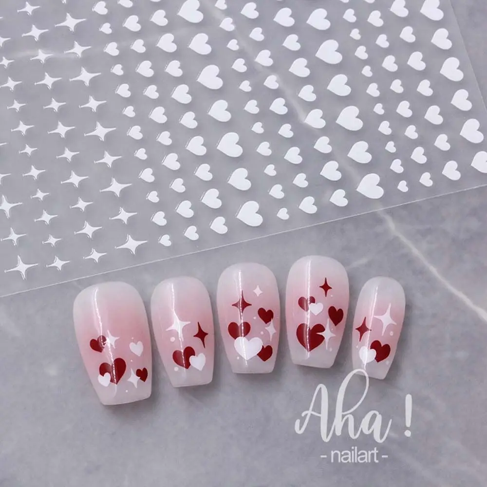 Auto-adesivo coreano amor coração unhas adesivos, estrela do verão decalques, Nail Art Decorações, acessórios de manicure