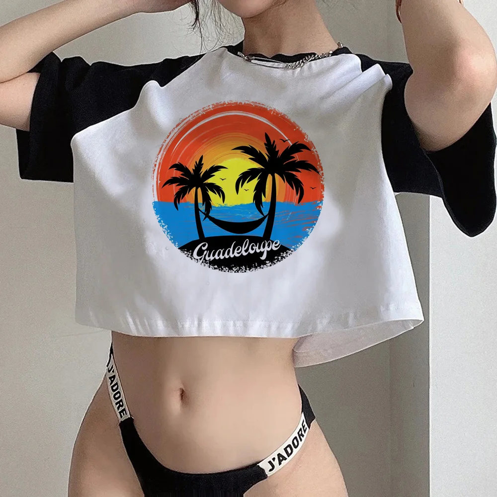 Guadeloupe gothic  2000s korean fashion crop top Female streetwear  manga aesthetic clothing