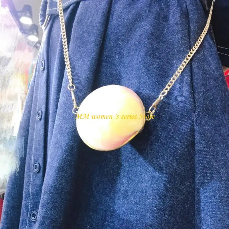 Q39C Túi đeo băng qua vai Clamshell tự nhiên với chuỗi có thể tháo rời cho phụ nữ