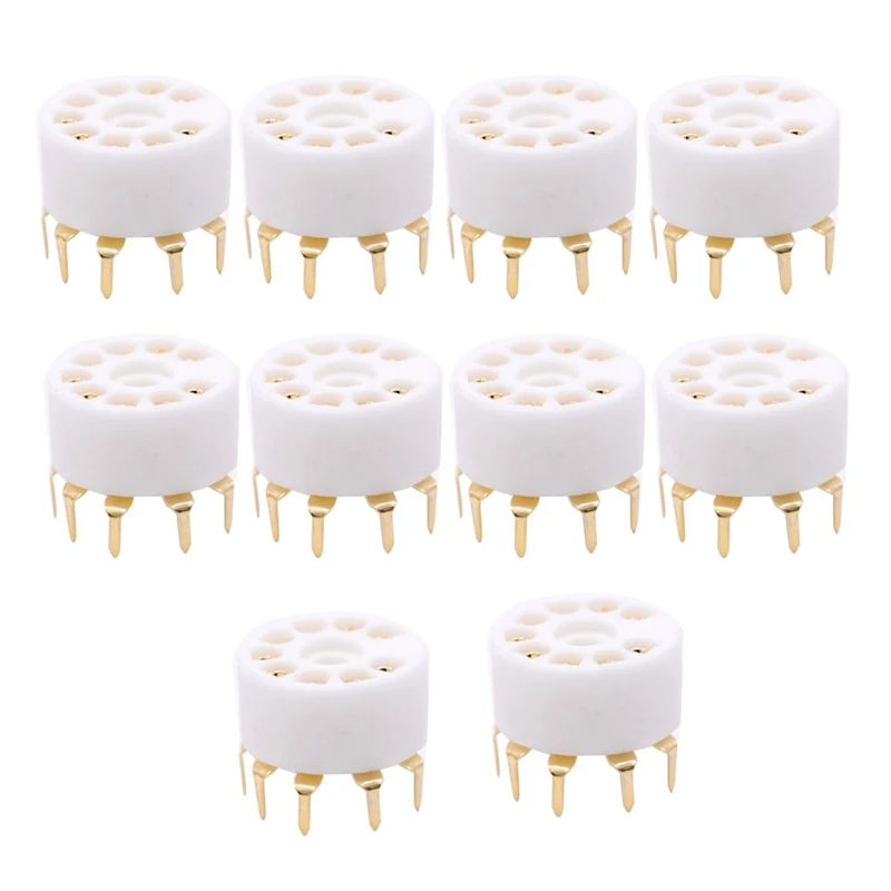 

10 шт. керамический 9Pin B9A монтажный патрон для 12AX7 12AT7 12AU7 6DJ8 ECC82 5670 6922 Hifi аудио винтажный AMP