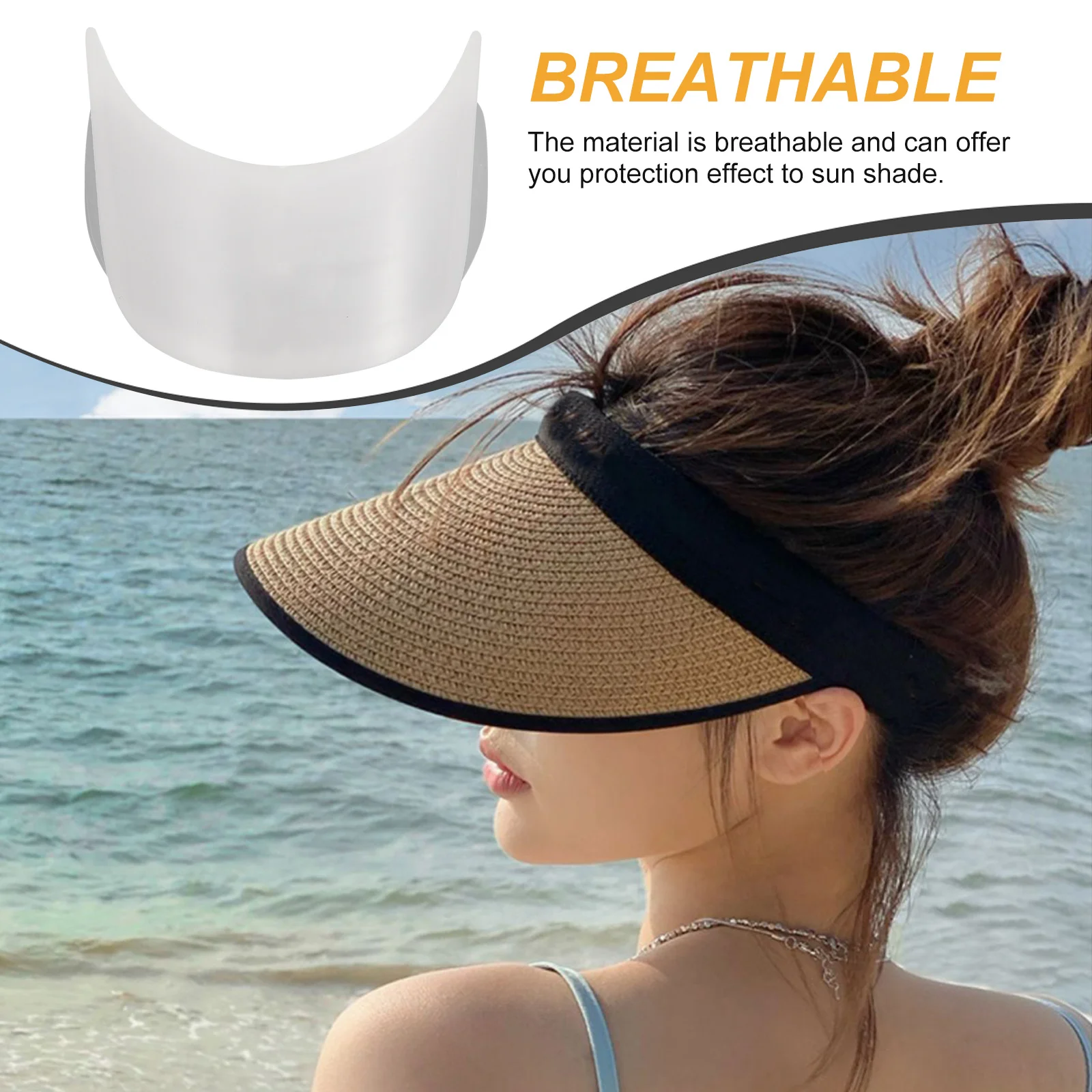 

Replacement Plastic Hat Visor Lightweight Breathable Sunshade Insert Suitable Universal Hat Brim Outdoor Activity Sun Visor