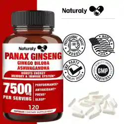 Korean Red Ginseng Capsules - Supports Increased Energy, Mood, Stamina & Performance, Muscle Strength, Ginseng Supplement