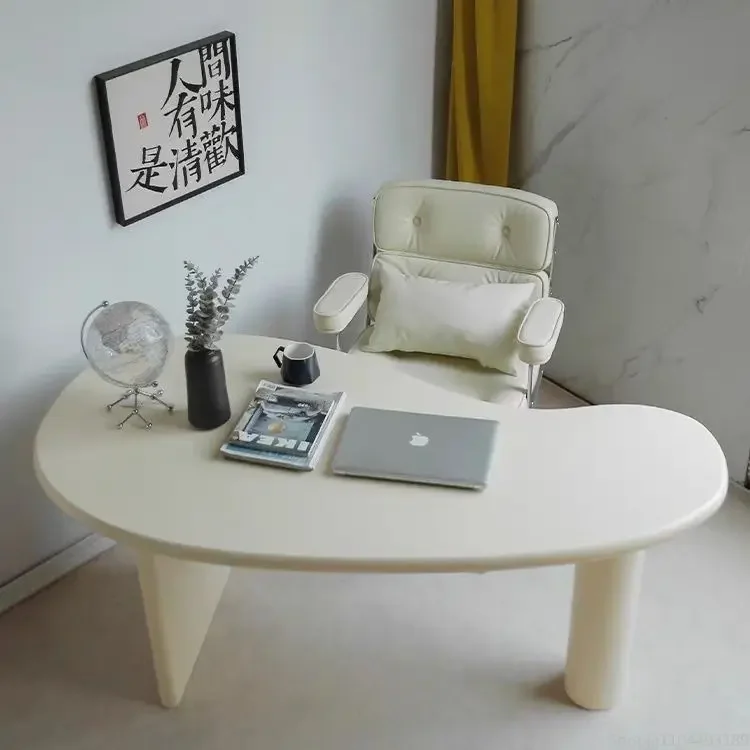 Ergonomic Desk | Curved Asymmetrical Nordic Flow Computer Table with Minimalist Aesthetics, Multi-Functional for Home Office