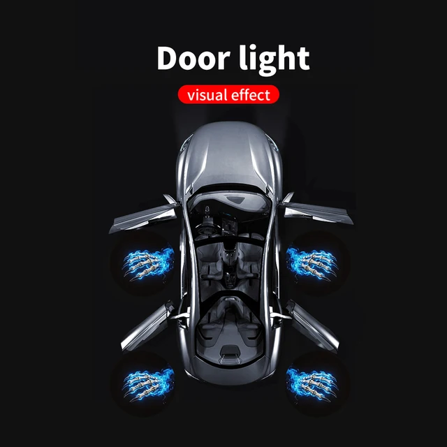 4pcs Door Light Logo LED Projector Car Door Step Courtesy Welcome Lights Cute Pattern Girl Gift Projection Light Festive Atmosphere Door Night Light 5
