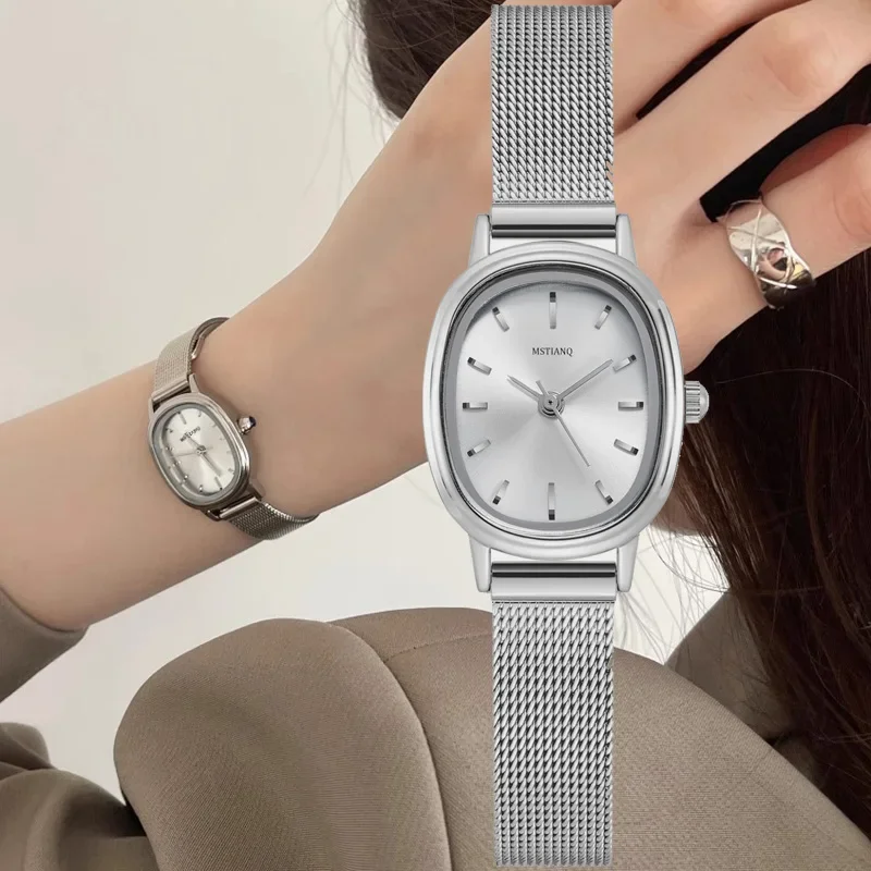 Fashion Brand Small Oval Dial Green Women Watch Ladies Mesh Belt Wristwatches Luxury Girl Gift Clock Dropshipping Relojes Mujer