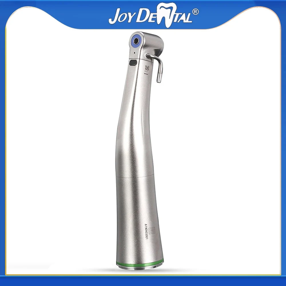 Joydental 20:1 Dental Implant Fiber Optic Low Speed Contra Angle Handpiece LED Push Button Chuck Available For E-type Motors