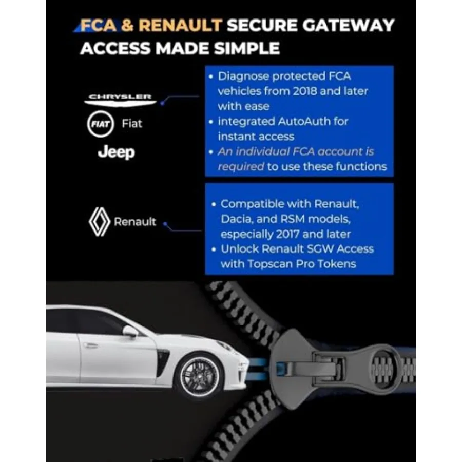 TopScan Pro Wireless OBD2-Scanner Bluetooth für iOS Android Umfassendes Diagnose-Scan-Tool für alle Autosysteme mit