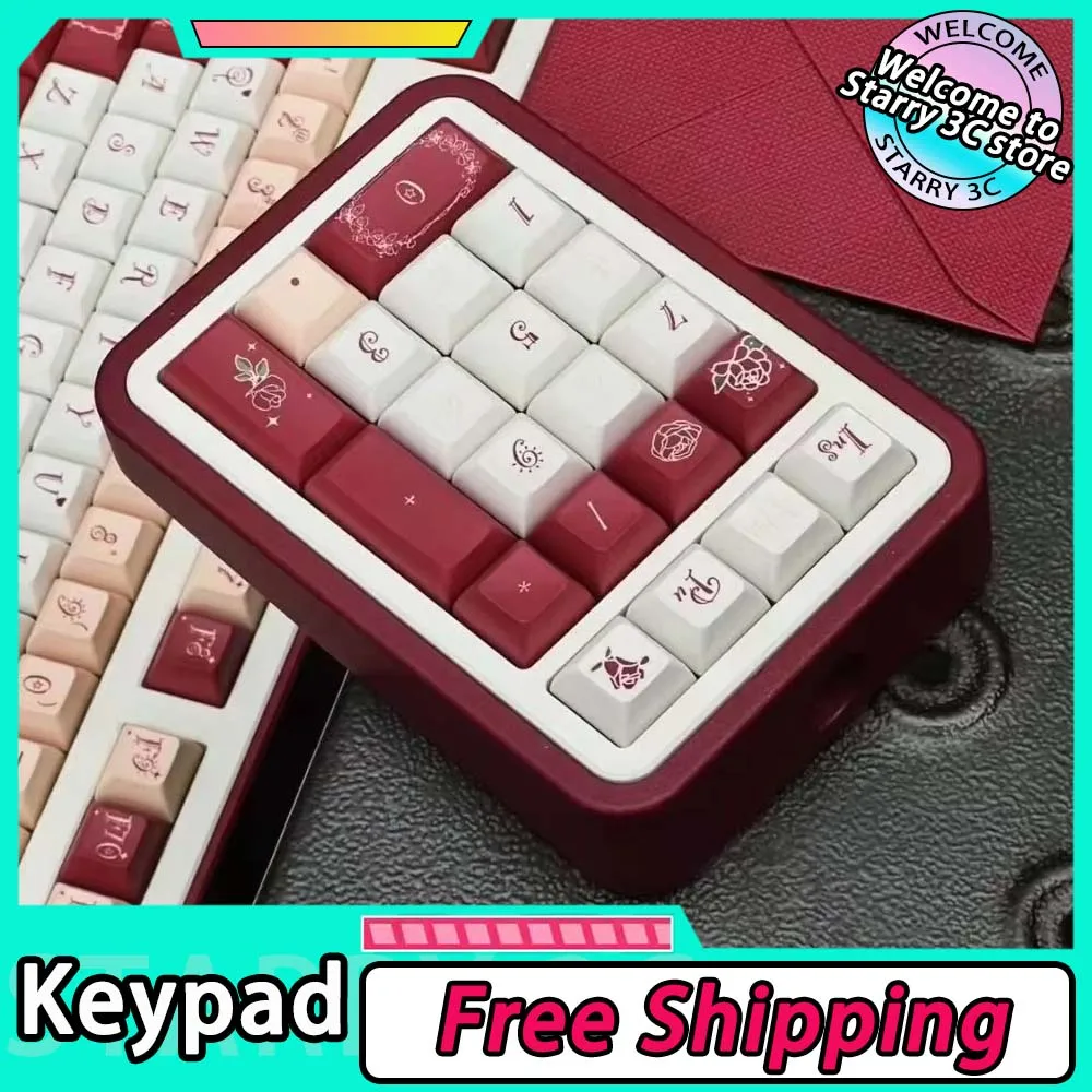 

Love Letter Pad Number Keyboard Kit Three Mode Wireless Keypad Kits 21 Keys Gasket Hot Swap Support VIA Customized PC Gamer Gift