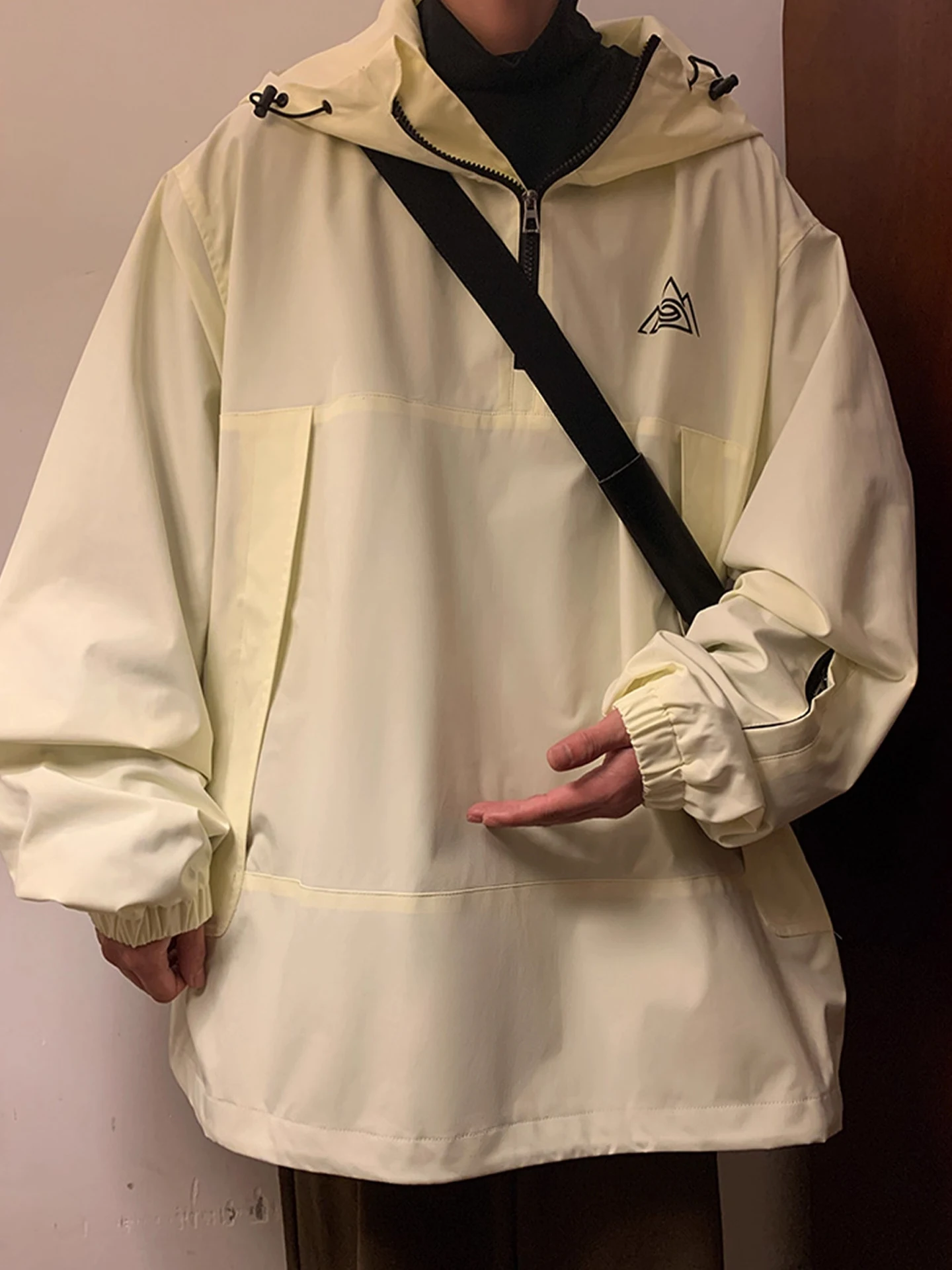 

Men's Winter Outdoor Hooded Ski Jaet f Zip Warmth Comfortable Loose Fit Workwear Fce Lined Youth Faion Snow Coat