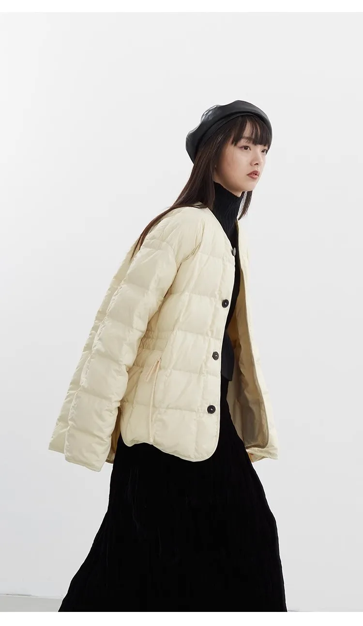 Lightweight Style~ Goose down Jacket for Petite Women, Autumn and Winter Coat, Casual Loose Fit, Versatile Warm Top for Women