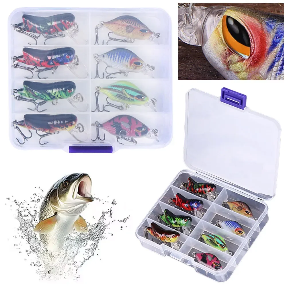 

Набор из 8 рыболовных приманок с тройными крючками, искусственные твердые приманки-минноу для ловли баса, форели, судака, щуки, сома, аксессуары для приманок