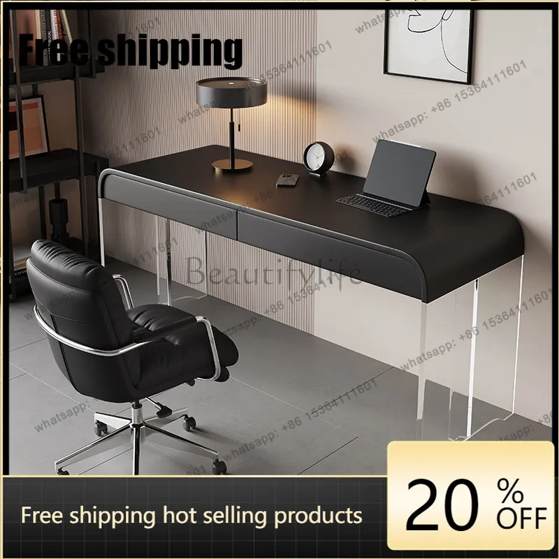 HJ Acrylic floating desk small apartment household bedroom study writing desk