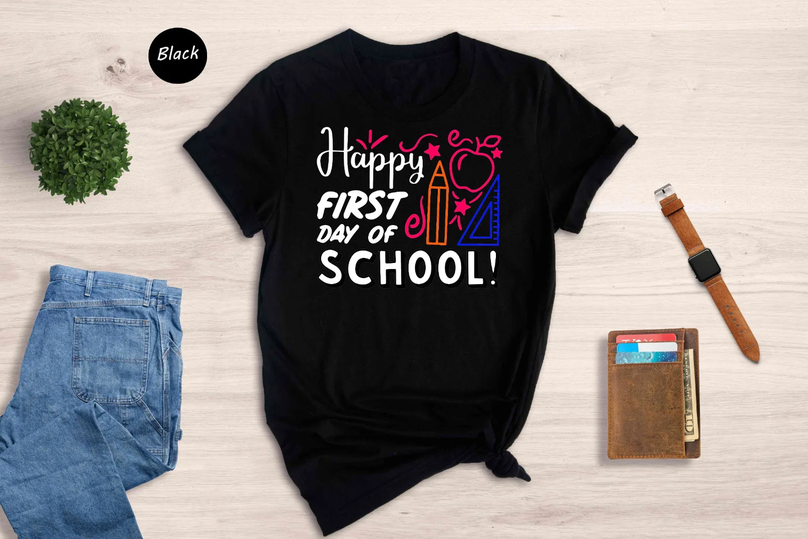 

Happy First Day of School Teacher Shirt, Back to School Shirt for Teachers