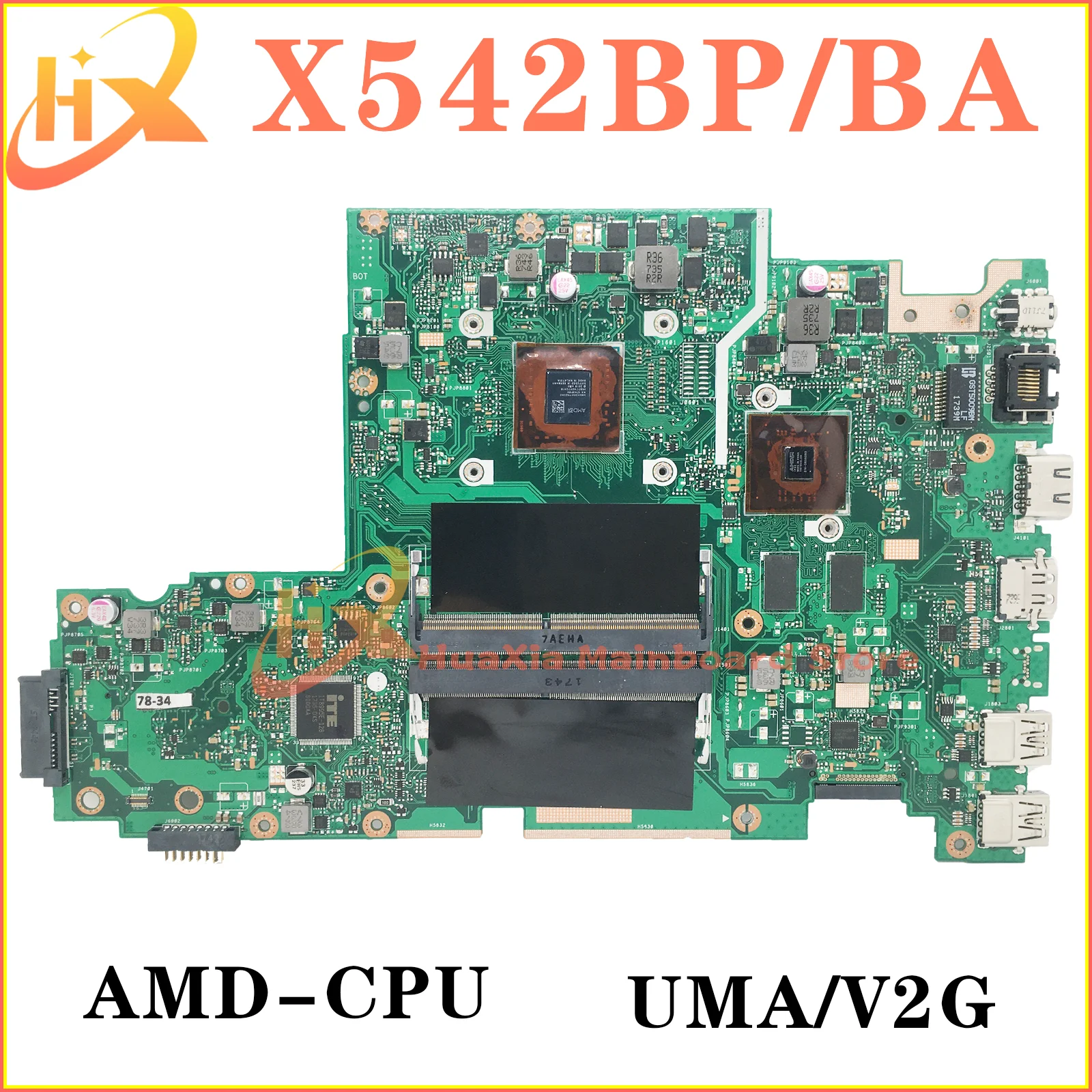 

X542B Материнская плата ASUS X542BP X542 A580B K580B X542BA F542B A542B R542B материнская плата для ноутбука E1 E2 A6 A9 GPU/V2G DDR4