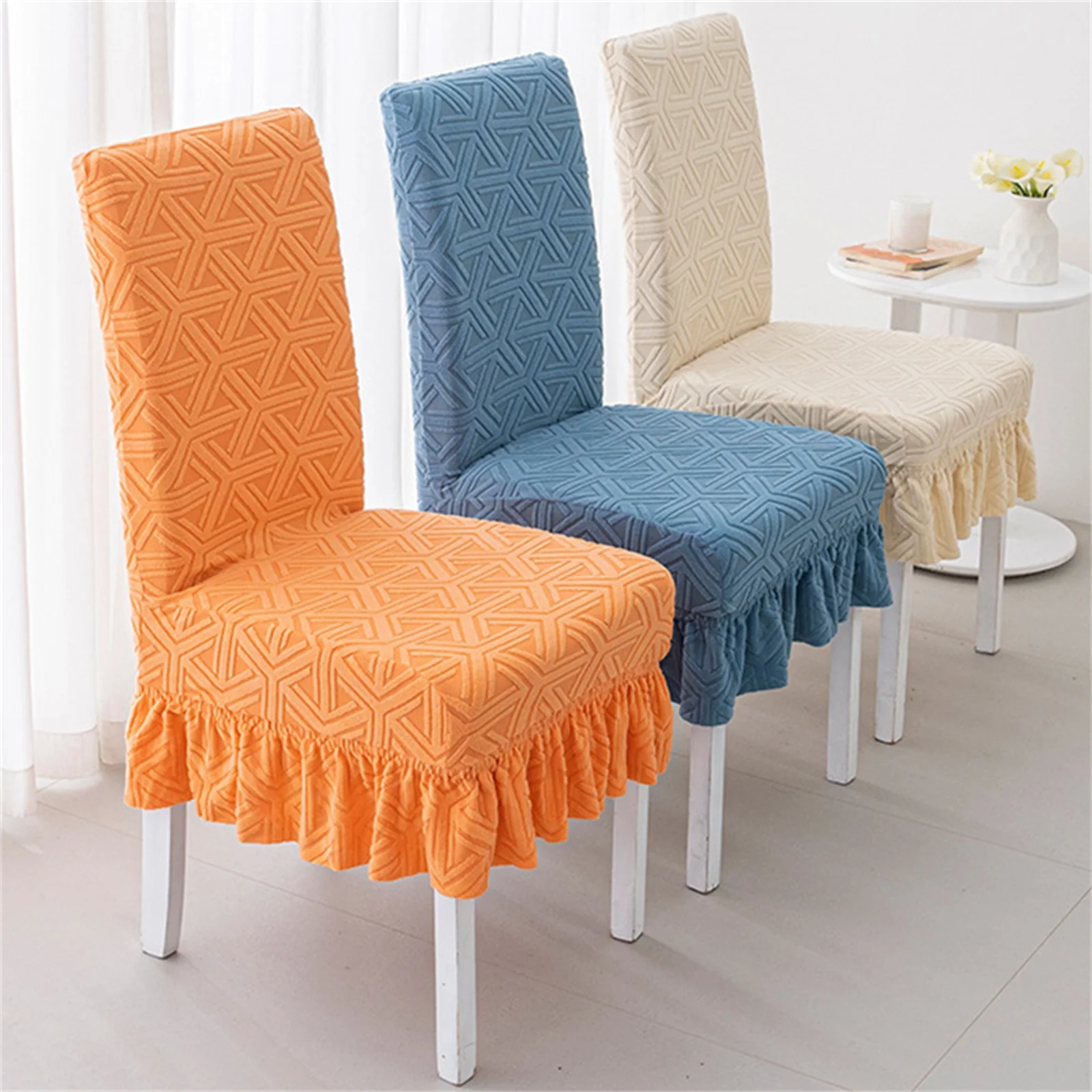 Solid Universal Slipcovers Thickened Dining Table And Chair Cover Stool Cover Chair Cushion Set Backrest Integrated Seat Cover