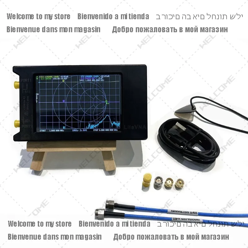 LiteVNA-64 penganalisa antena HF VHF UHF, jaringan vektor layar KONTAK 4 inci LiteVNA 50 khz-6.3 GHz NanoVNA