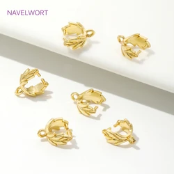 10-30Pcs Brass Pinch Pendant Bails 18K Gold Plated Pendant Pinch Clip Bail Clasps Connectors DIY Earring Necklace  Accessories