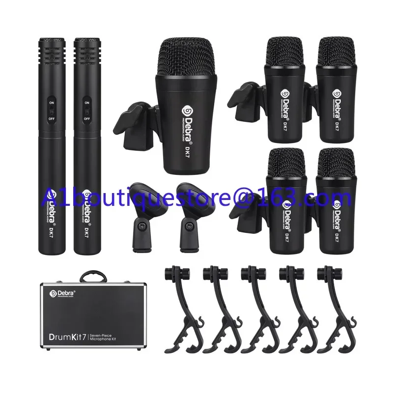 Audio DK7 Drum Microphone Kit with Carry Case Dynamic Condenser Speaker for Stage Performance Broadcasting