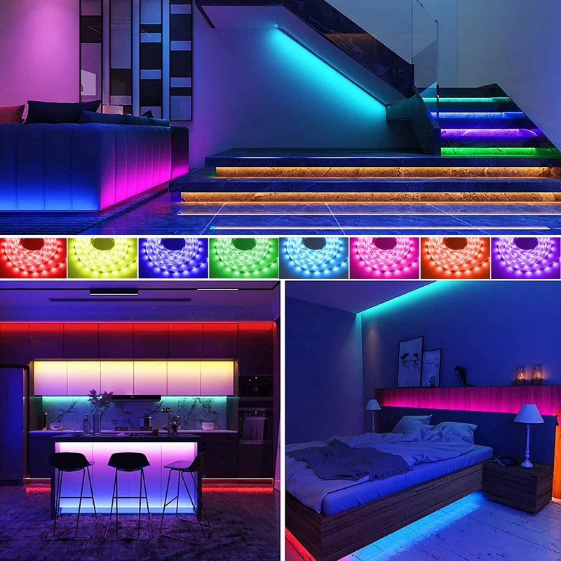 Diody na wstążce LED 5050 RGB APP Bluetooth WiFi USB elastyczne światła zmiana kolorów 30LED/metr 5V wstążka dioda pokój podświetlenie TV